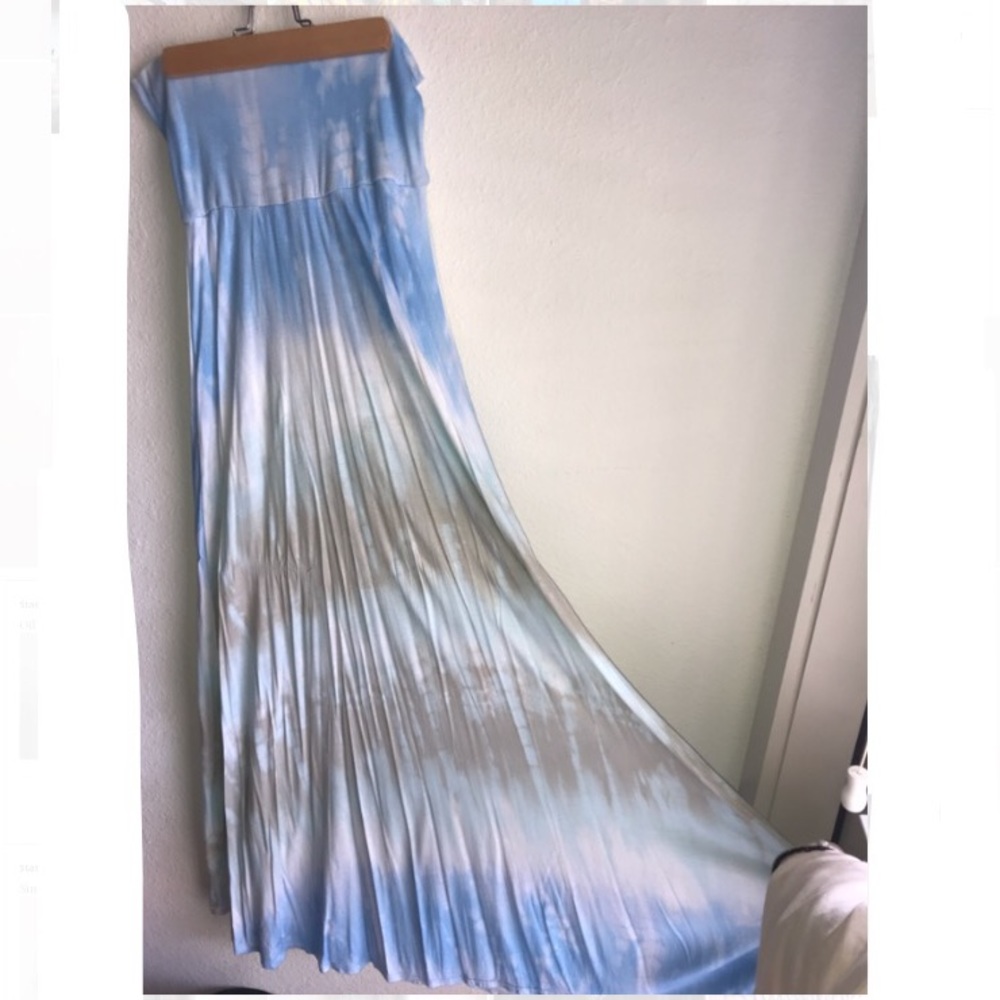 Blue striped Tye dye maxi skirt